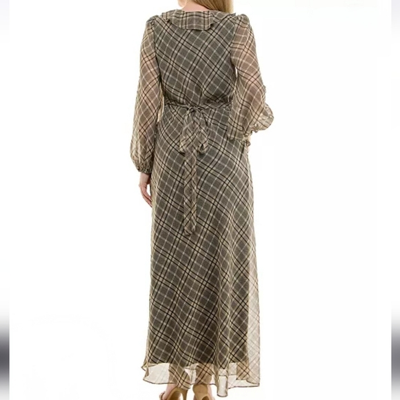 NWT Taylor Ruffled Chiffon Fit & Flare Maxi Dress - Size 6 - Picture 5 of 14